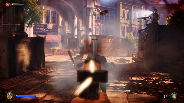 The high point for Bioshock Infinite's combat: Raffle Square, one hour in